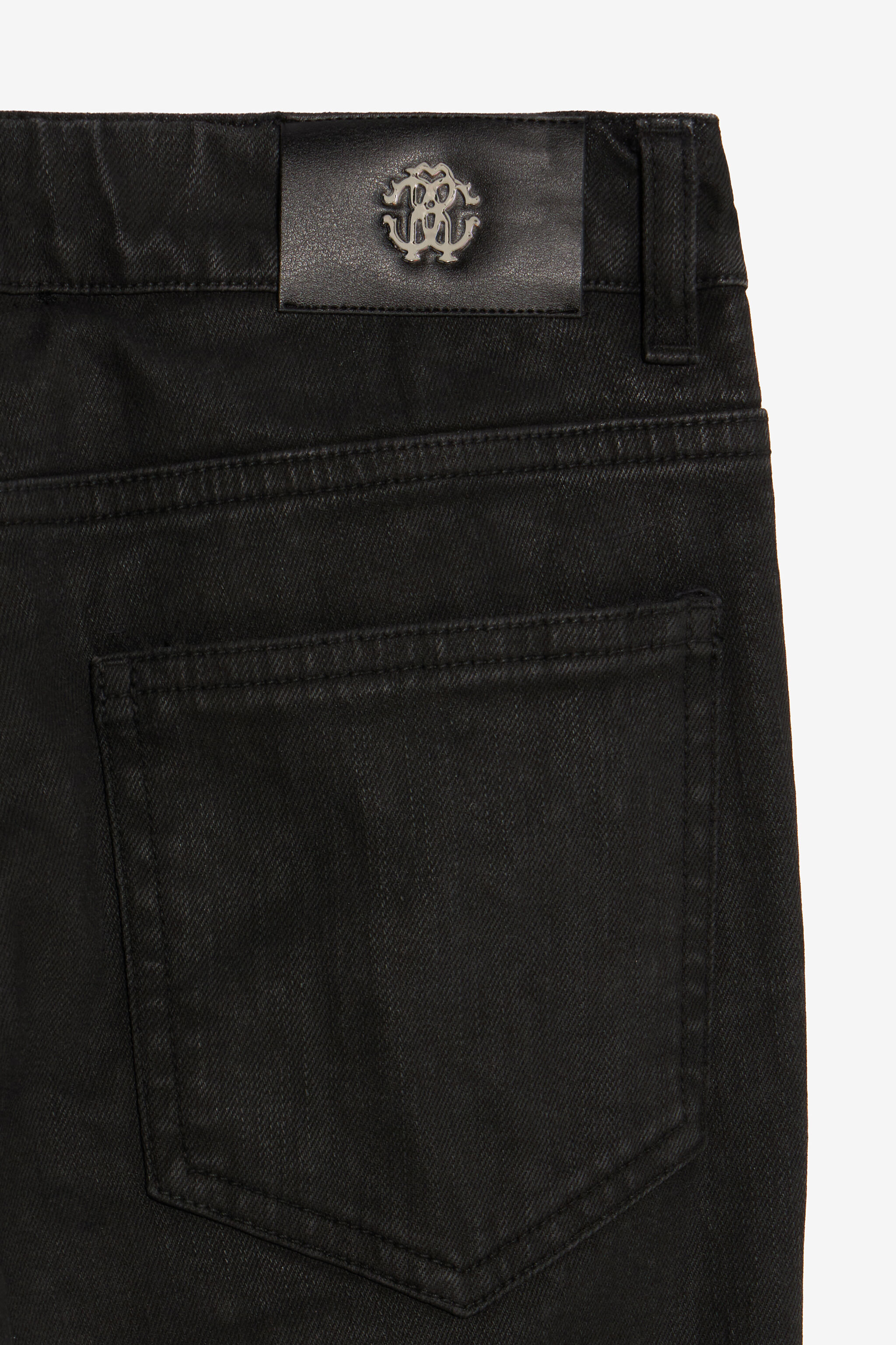 JU Schwarze Jeanshose mit Monogram RC JU Schwarze Jeanshose mit Monogram RC BLACK VJJ22B-DN001