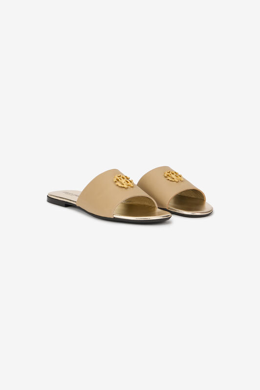 RC Leather Sandals with Gold Logo RC Leather Sandals with Gold Logo SAND QOS01B-PZO12