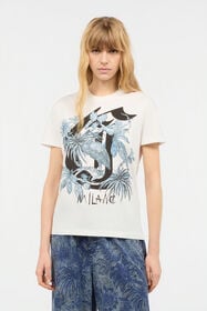 JC T-Shirt With Print And JC Monogram White UFT130-UF184