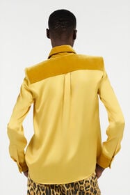 RC Chemise Ocre En Soie Avec Empiècements En Velours OCRA VWT700-SE041