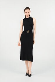 RC Midi Dress with Snake Detail BLACK WKT122-JE034