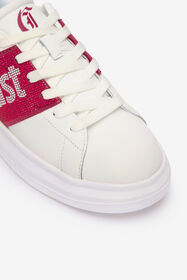 JC White Sneakers With Fuchsia Side Insert WHITE VFS078-VF606