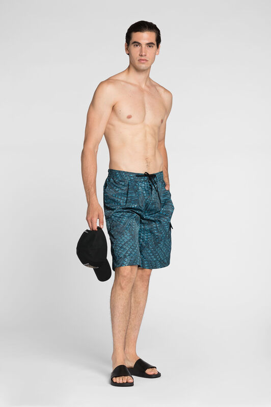 RC Falcon print swim shorts Blue QRH00D-5RF52