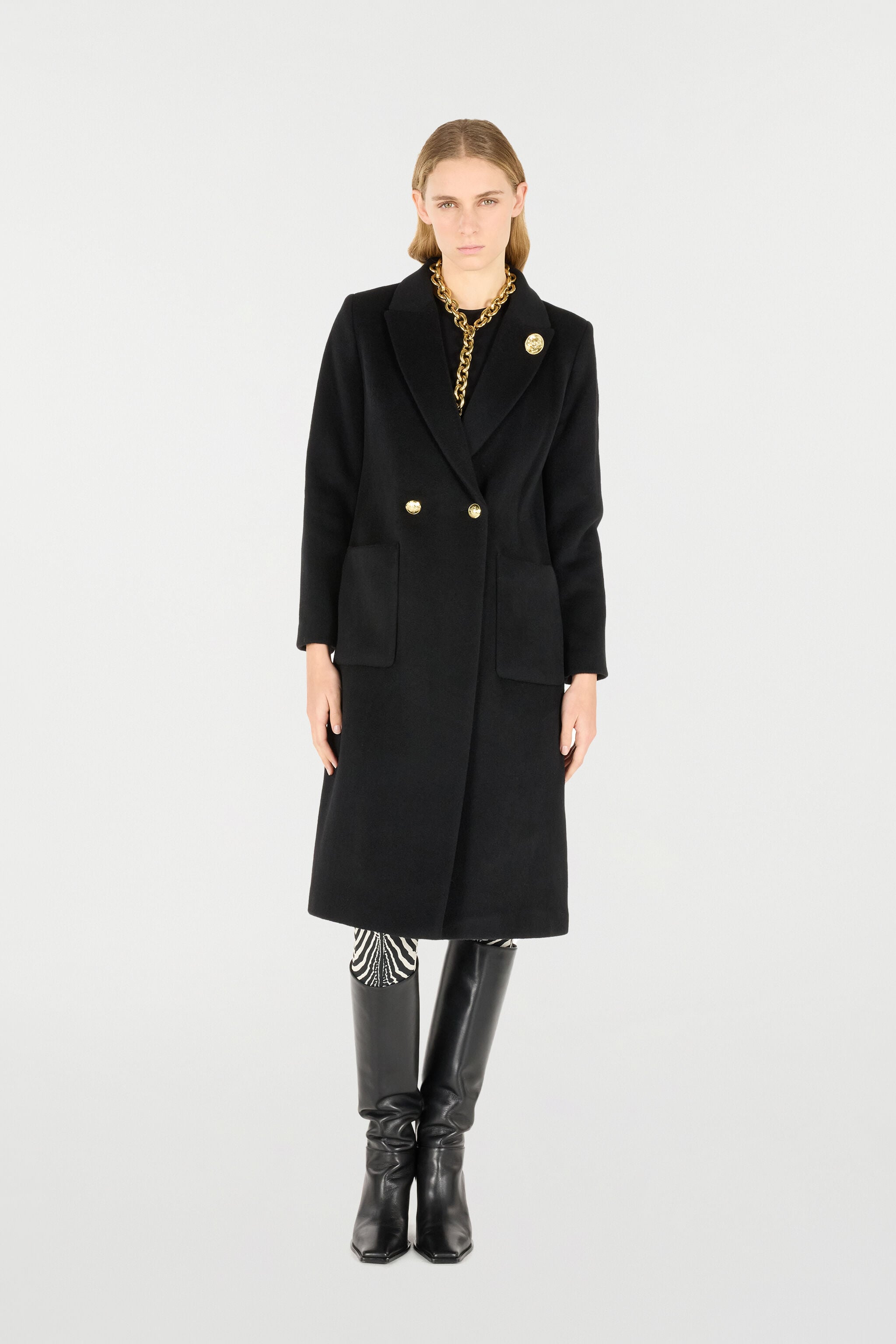 RC Long Double-Breasted Coat RC Long Double-Breasted Coat Black OOT50C-WH016