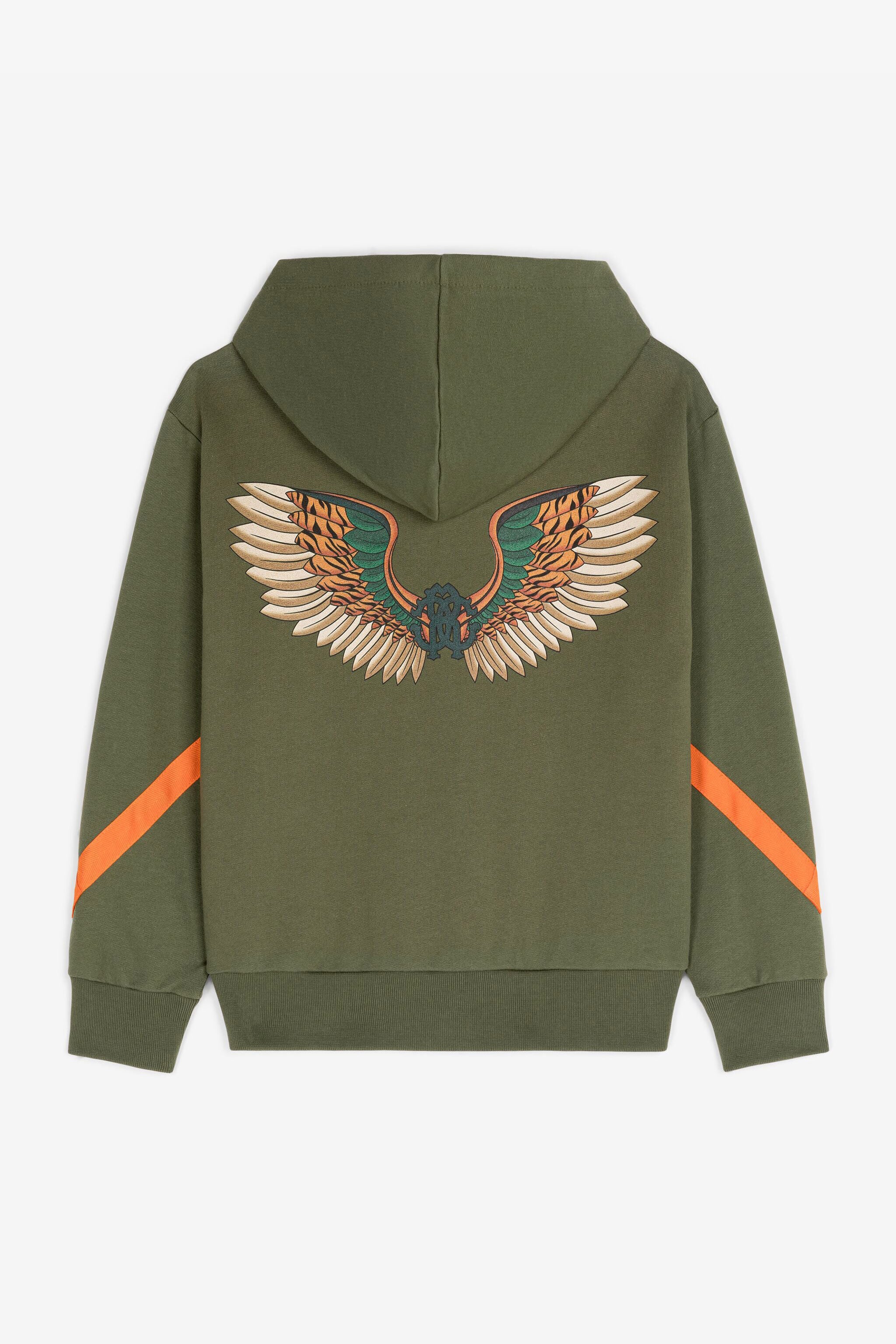 JU Wing-Print Cotton Hoodie JU Wing-Print Cotton Hoodie Green RJT920-CF050