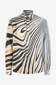 RC Camisa De Seda Con Estampado De Cebra NATURAL/BLACK XNT712-4QT26