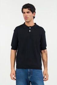 RC Polo en coton Noir UMM642-WH003