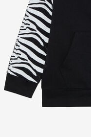 JU Black Sweatshirt With Zebra Print And Monogram RC BLACK UJT68B-CF050
