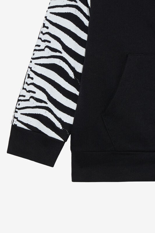 JU Black Sweatshirt With Zebra Print And Monogram RC BLACK UJT68B-CF050
