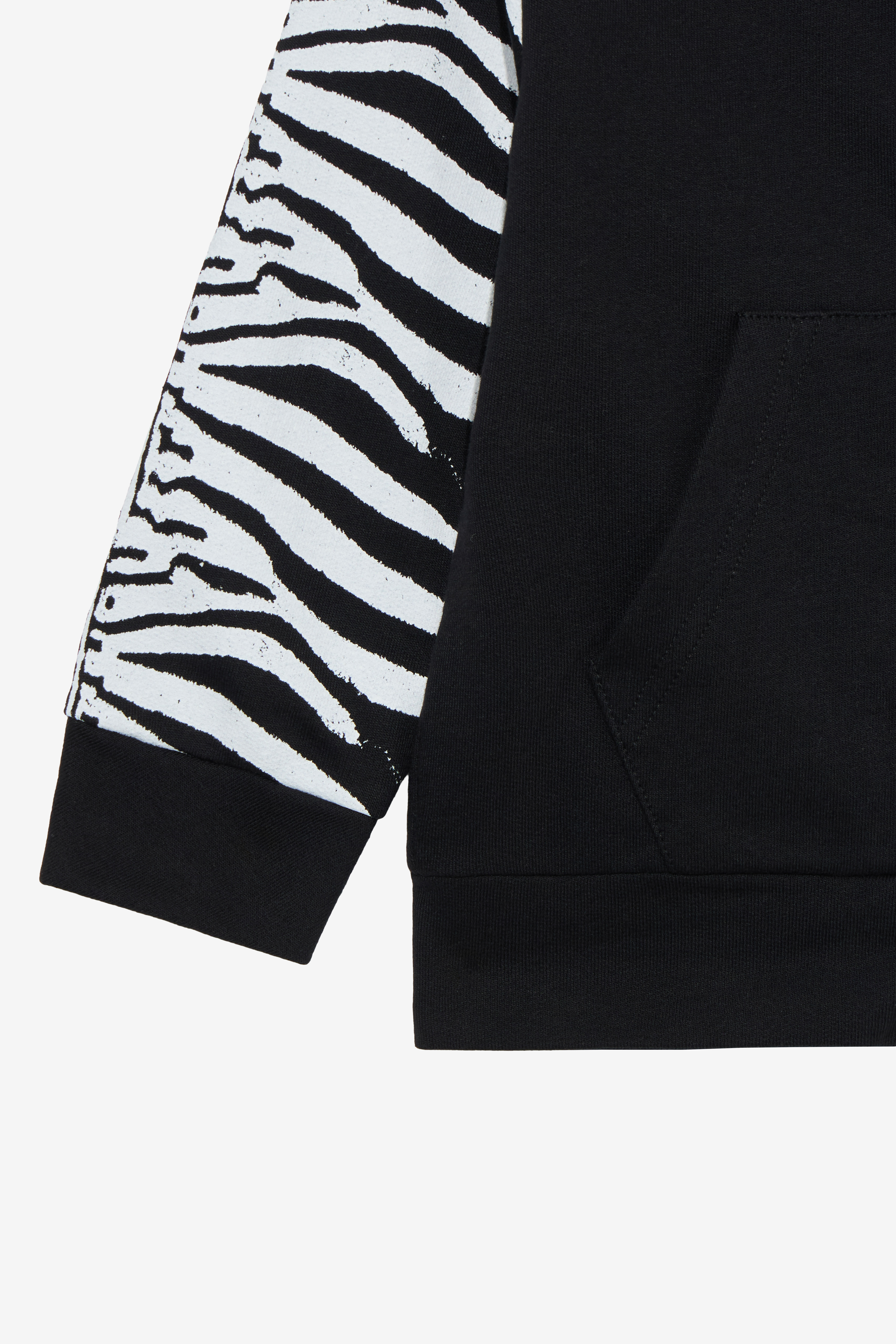 JU Black Sweatshirt With Zebra Print And Monogram RC BLACK UJT68B-CF050
