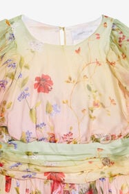 JU Miami Flowers Print Dress GREEN/FUXIA WJT11I-CTR64