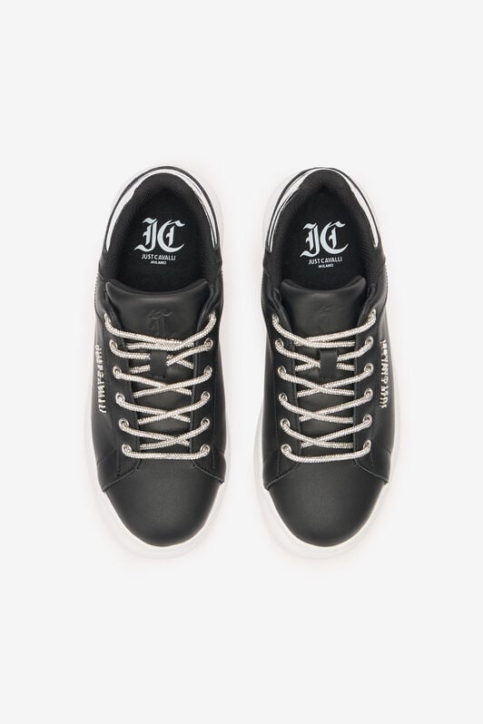 JC Lace-Up Sneakers With Rhinestones JC Lace-Up Sneakers With Rhinestones Black/White UFS030-UF352