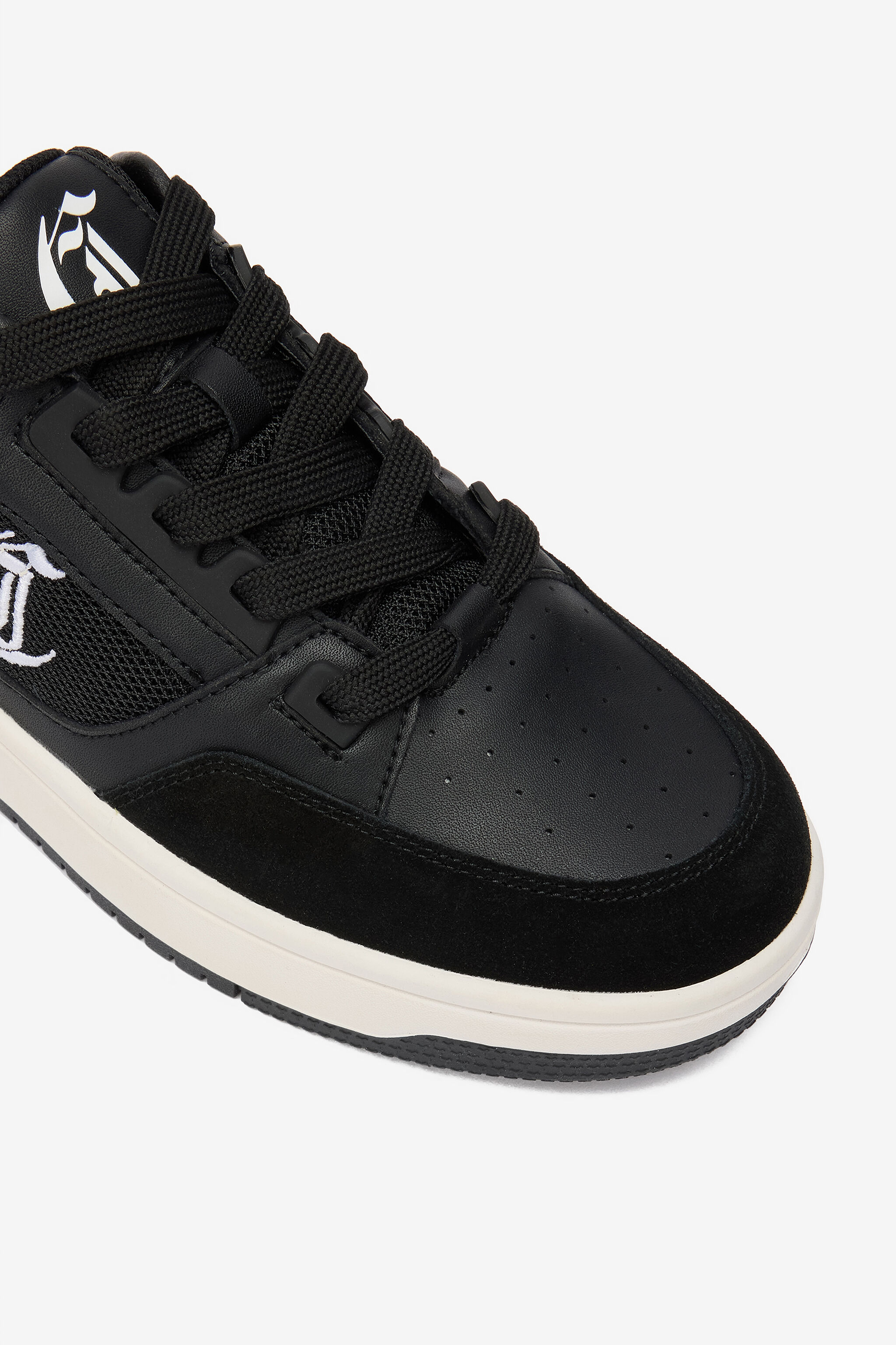 JC Black Leather Sneakers BLACK VFS066-VF524
