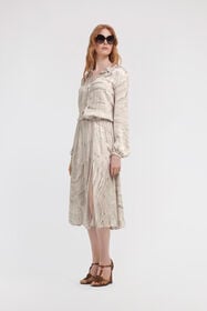 RC Ice Feathers Print Midi Dress White SWT117-6DL74