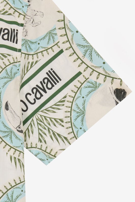 JU Animal-Print Shirt With RC Monogram And Lettering JU Animal-Print Shirt With RC Monogram And Lettering Ivory UJT701-7MO42