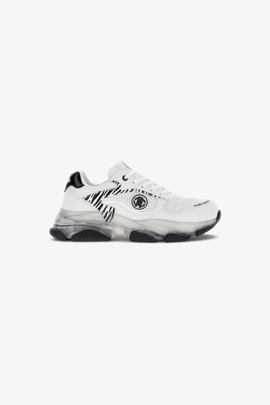 RC Sneaker mit Zebra-Print und Monogram RC Weiß NOS00F-FTO03