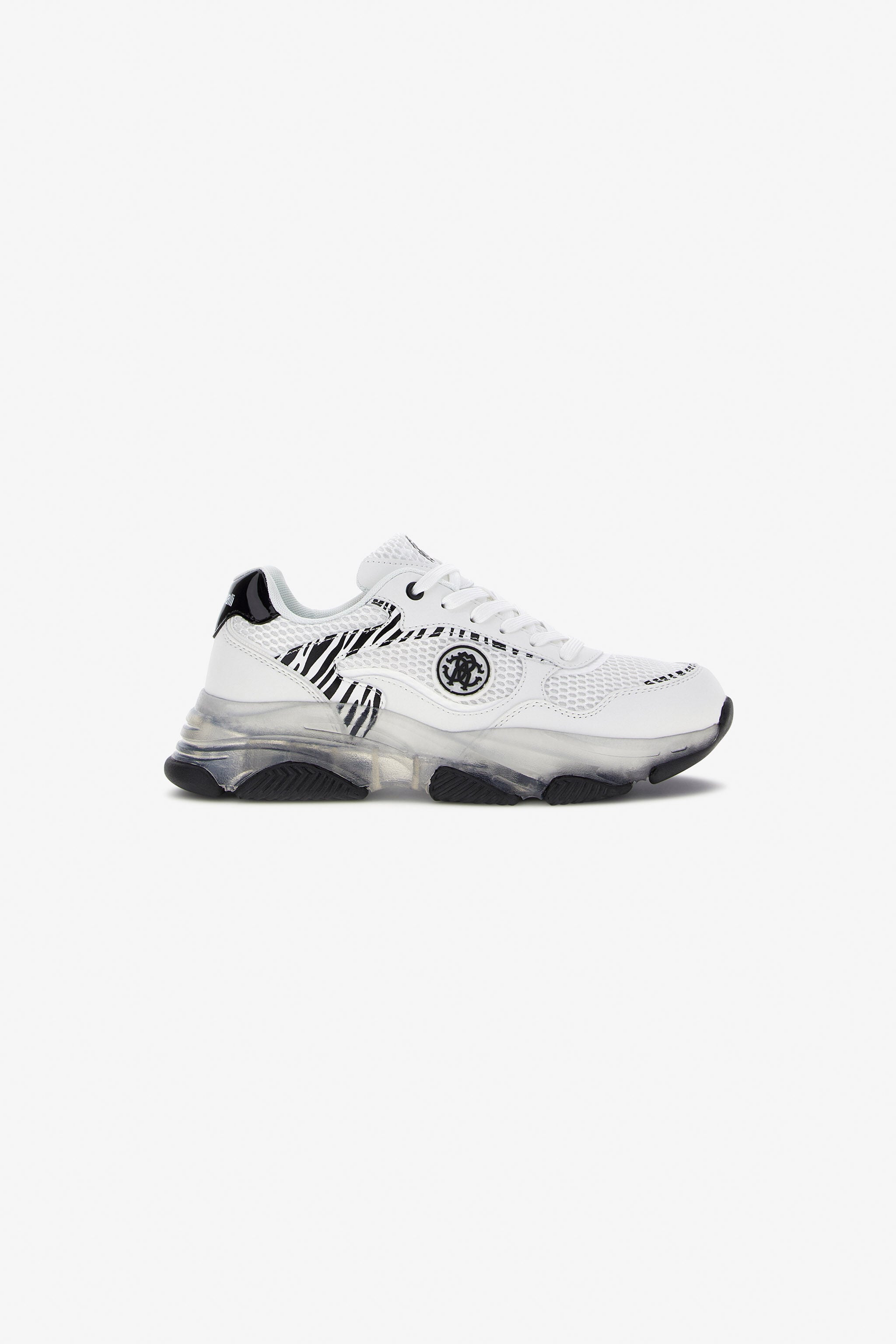 RC Sneaker mit Zebra-Print und Monogram RC Weiß NOS00F-FTO03