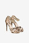 RC Ocelot-print panther-head 120mm sandals RC Ocelot-print panther-head 120mm sandals Light brown OQS032-SE450
