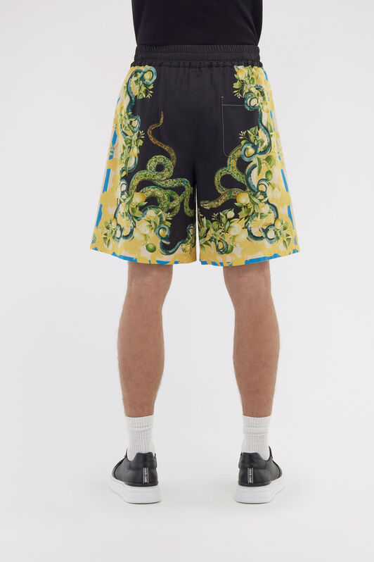 RC Shorts with Lemon Snake print Black/Yellow SRT270-CDL42