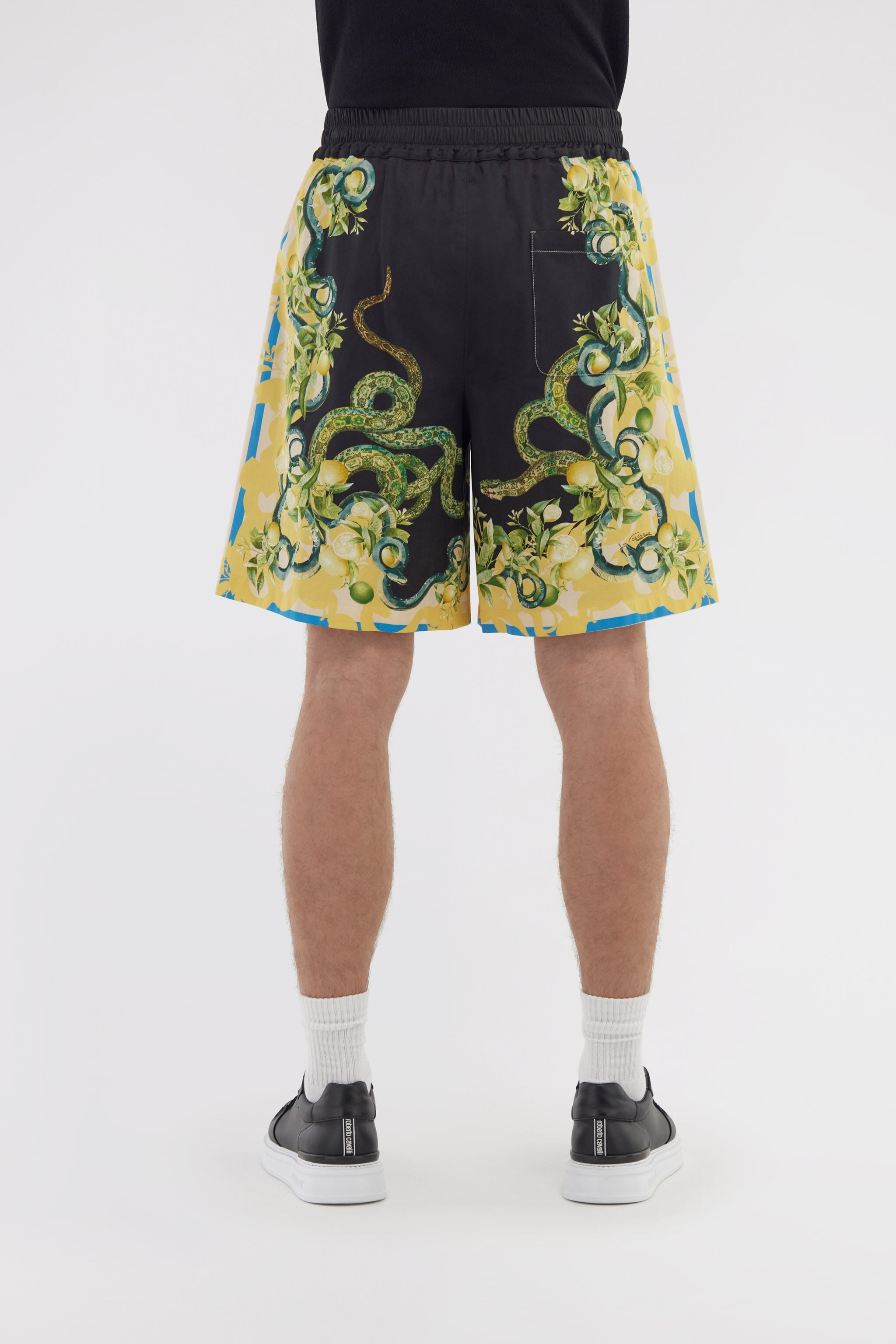 RC Shorts with Lemon Snake print Black/Yellow SRT270-CDL42