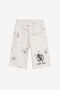 JU White Cotton Allover Spray Shorts OPTICAL WHITE VJT25C-5OQ44