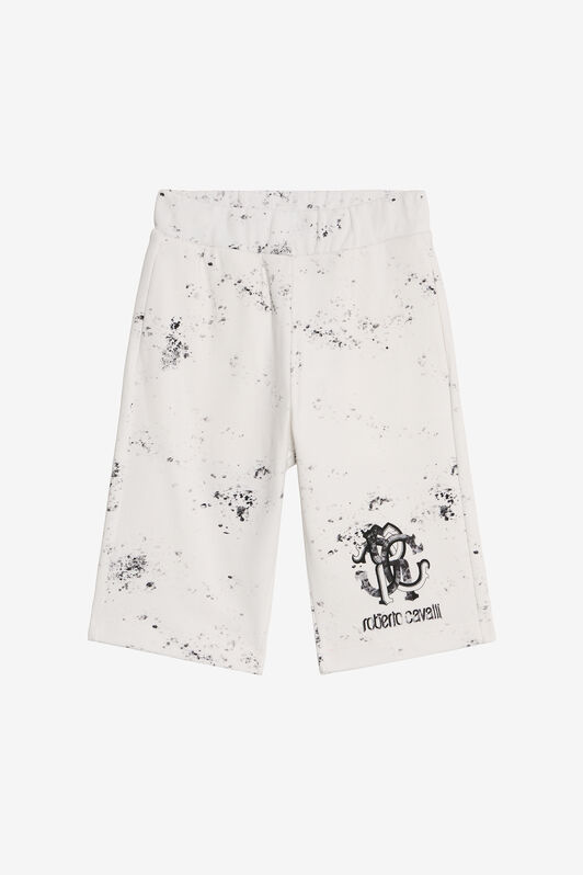 JU White Cotton Allover Spray Shorts JU White Cotton Allover Spray Shorts OPTICAL WHITE VJT25C-5OQ44