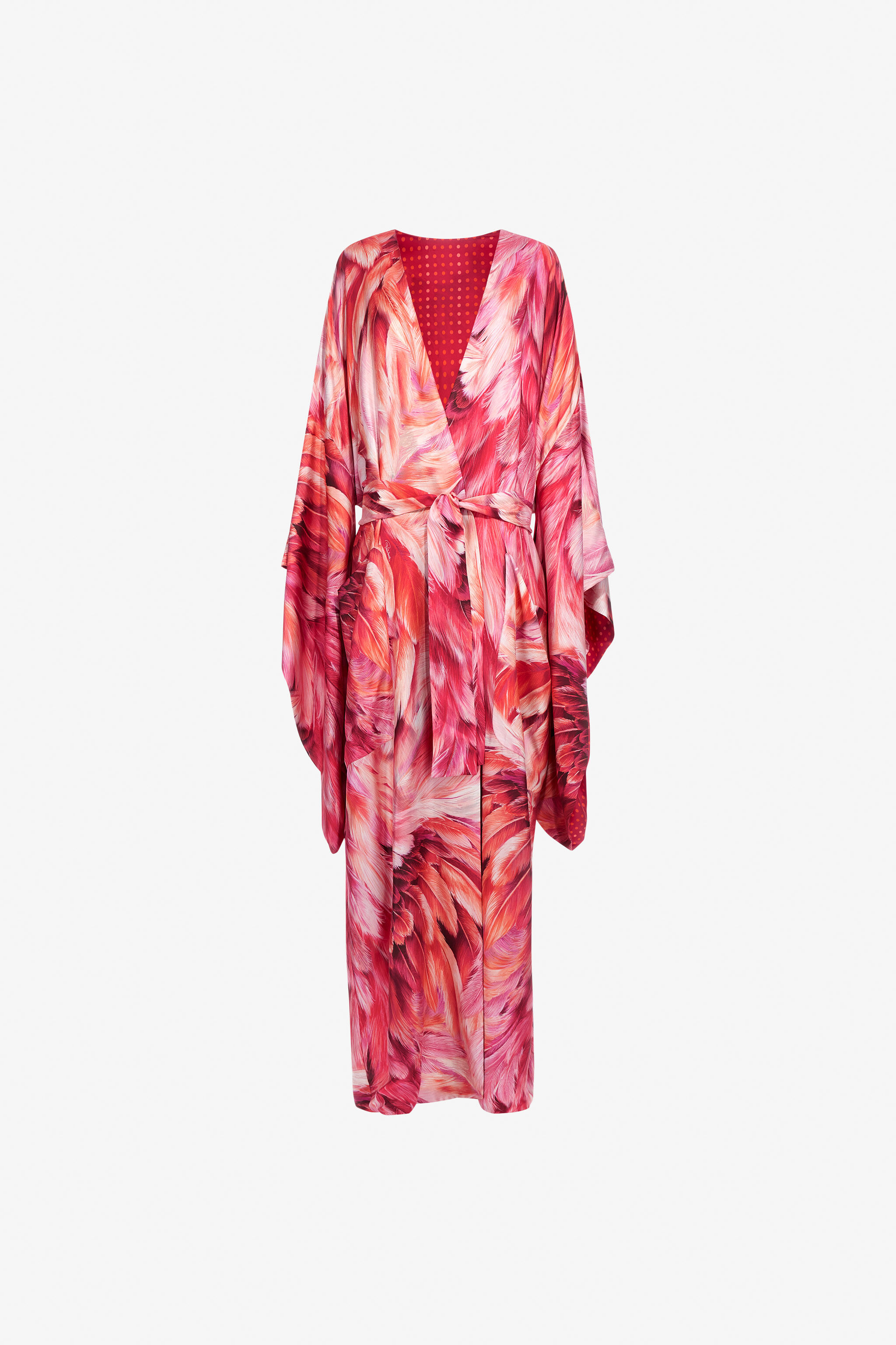 Kimono Plumage print in Fuchsia for Women | Roberto Cavalli®
