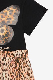 JU Printed butterfly dress BLACK/NATURAL VJT10M-JD001