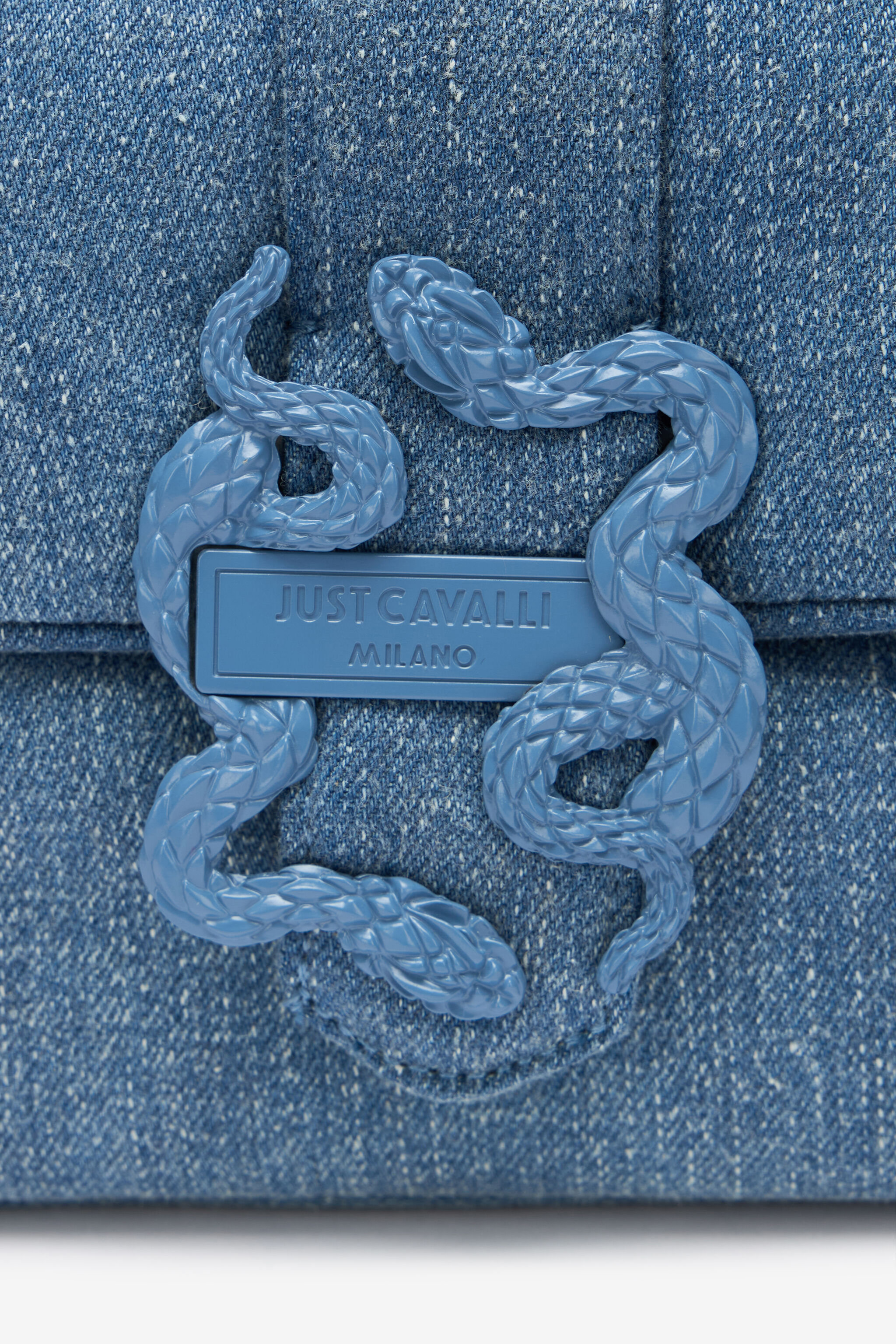 Denim Shoulder Bag in INDACO CHIARO for Women | Roberto Cavalli®