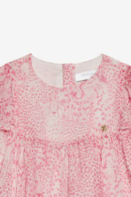 JU Robe En Soie À Imprimé Guépards Rose UJT102-2NO37