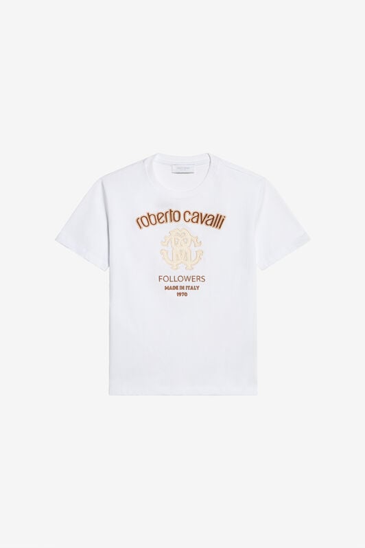 JU Weißes T-Shirt mit gesticktem Logo JU Weißes T-Shirt mit gesticktem Logo WHITE XJT61B-JD001
