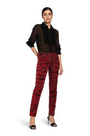 RC Jeans effetto vissuto con stampa Leopard Rosso MQJ236-DE032