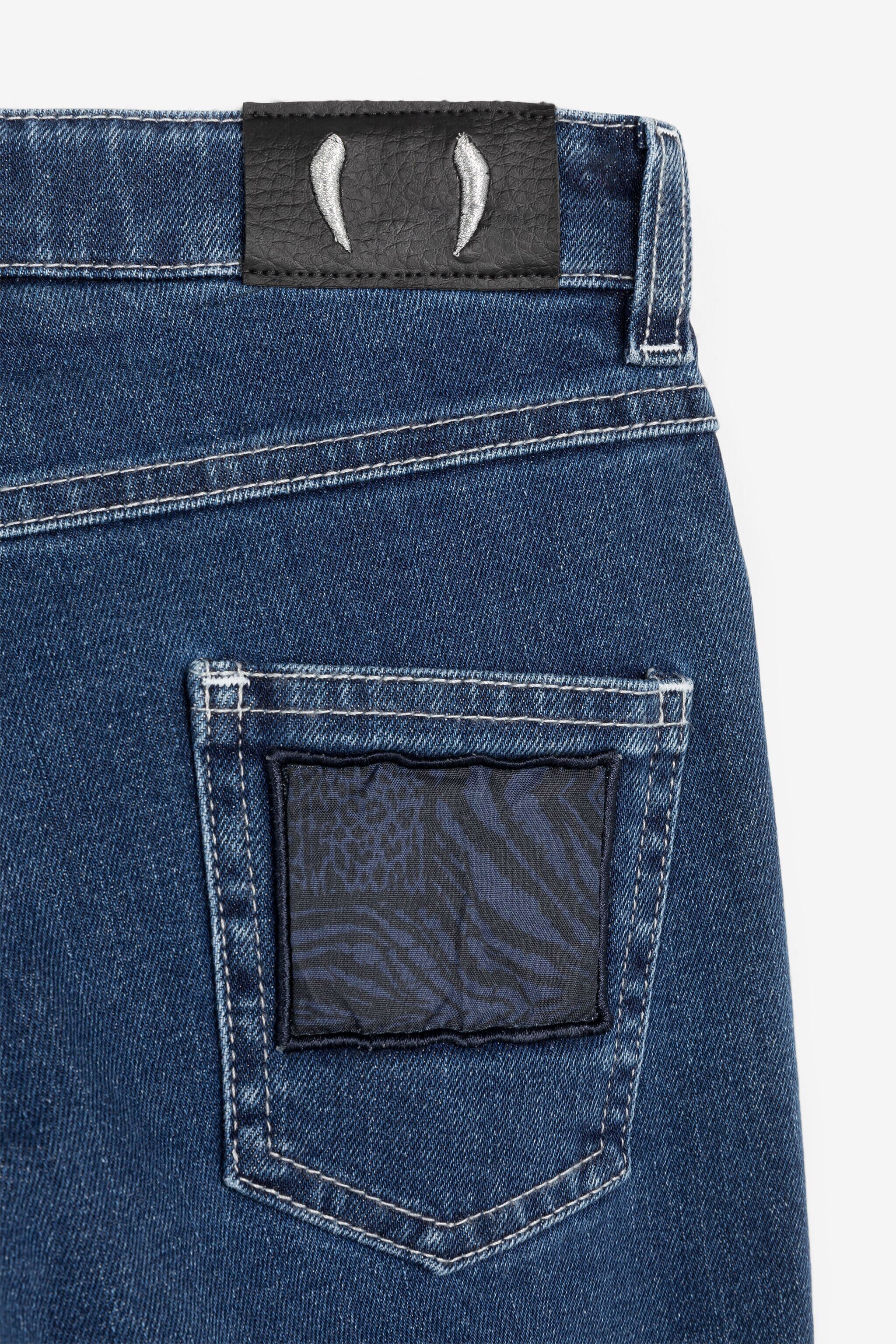 JU Jeans con applicazione Animalier Patchwork JU Jeans con applicazione Animalier Patchwork Blu scuro OJJ208-DS000