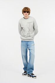 JC Sweatshirt Mit Lettering Grau UFT069-UF089