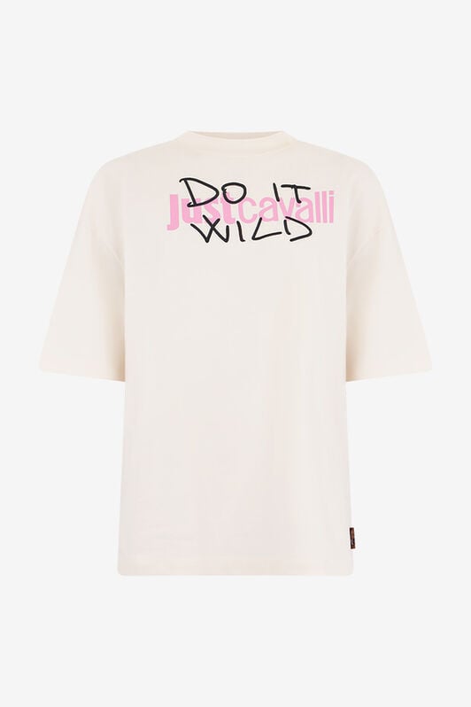 JC Beige T-Shirt With Logo JC Beige T-Shirt With Logo OFF WHITE WFT223-WF605