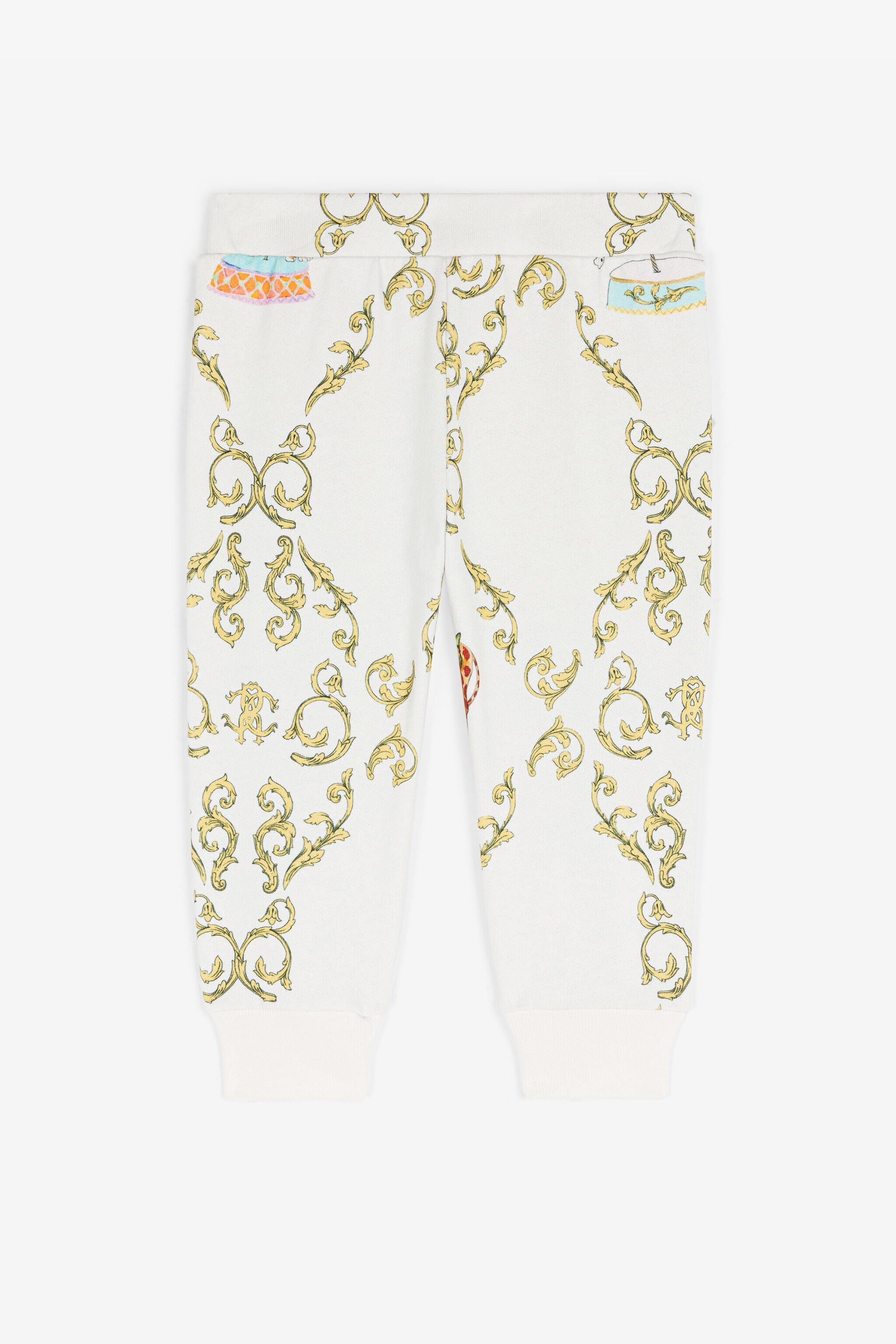 JU Filigree-Print Cotton Track Pants JU Filigree-Print Cotton Track Pants White RJT202-5OG82