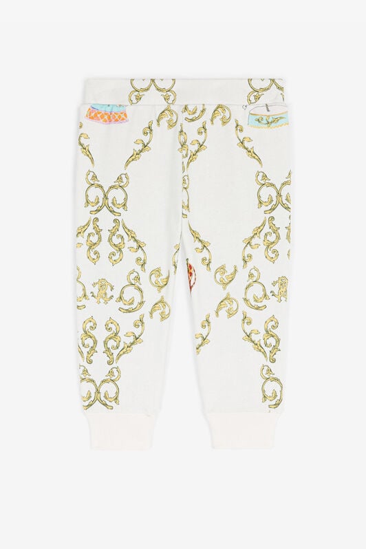 JU Filigree-Print Cotton Track Pants JU Filigree-Print Cotton Track Pants White RJT202-5OG82