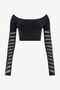 RC Crop Top With Openwork Zebra Design RC Crop Top With Openwork Zebra Design Black UKT631-MA001