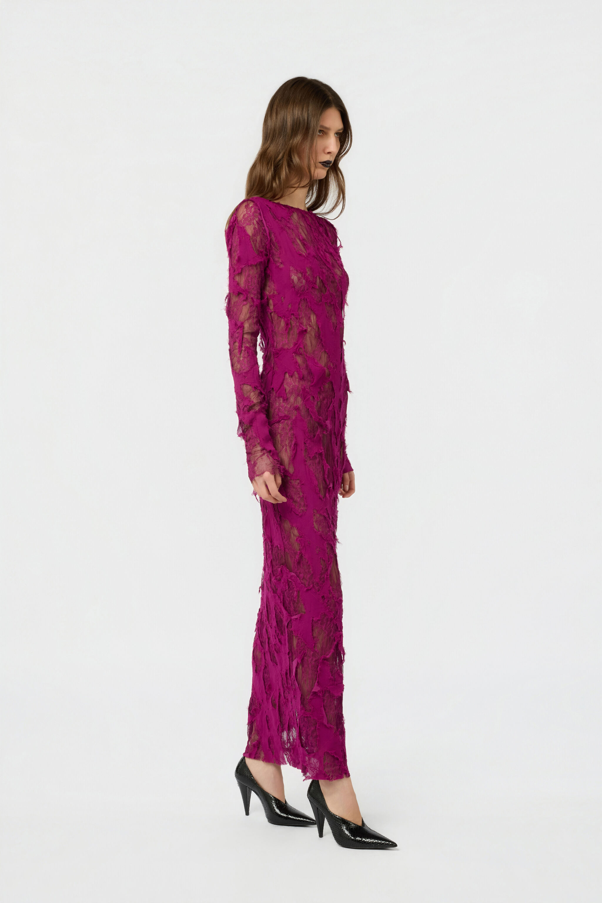 RC Dress with Destroyed-Effect Lace RC Dress with Destroyed-Effect Lace CYCLAMEN XWT145-GG010