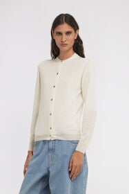 RC Cardigan In Lana Bianco Bianco SKM900-MA006
