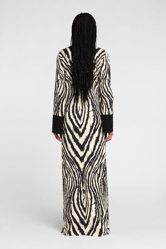 RC Freedom-Print Maxikleid RC Freedom-Print Maxikleid Schwarz/Weiß OKT123-2RC80
