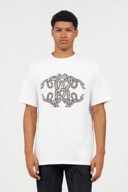 RC Camiseta de algodón con estampado de serpiente WHITE WNT61H-JD022