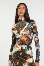 JC Rusty Stain Print Dress Maxi MULTICOLOR SCURO VFT279-VF429