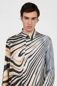 RC Silk Shirt With Zebra Print NATURAL/BLACK XNT712-4QT26