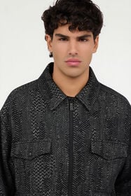 JC Cotton and Wool Zip Overshirt BLACK VFT122-VF188