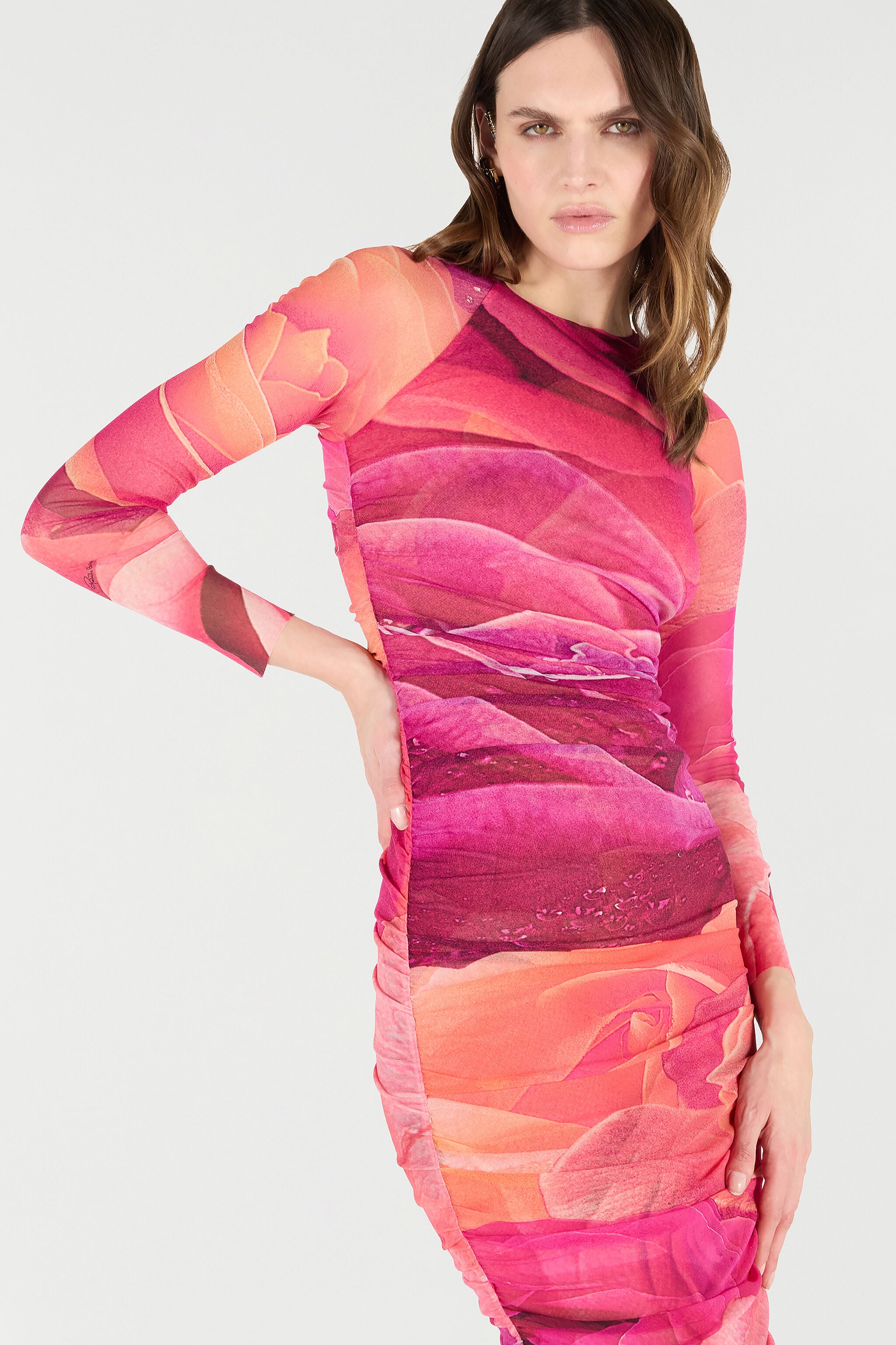 RC Etuikleid Mit Print Rose RC Etuikleid Mit Print Rose Fuchsia UKT146-6HN48