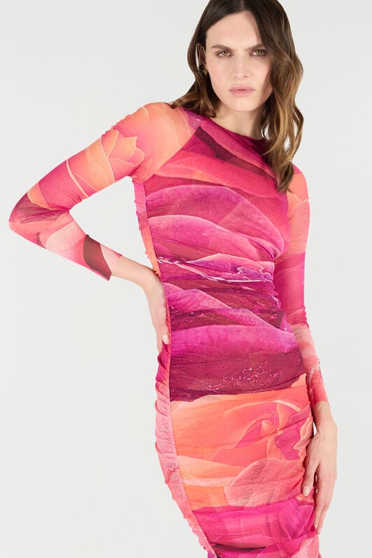 RC Etuikleid Mit Print Rose RC Etuikleid Mit Print Rose Fuchsia UKT146-6HN48