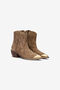 JC Bottes Texanes En Cuir Marron TAUPE VFS114-VF642