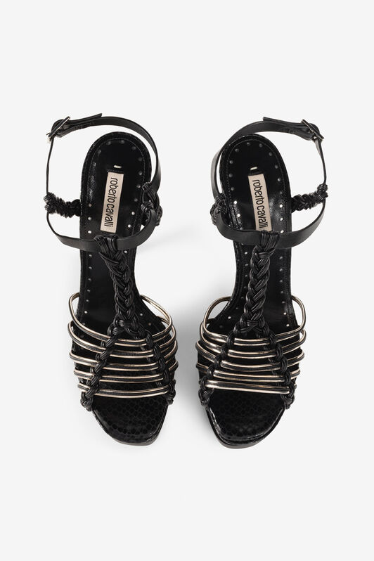 RC Multi-strap snakeskin-effect platform sandals RC Multi-strap snakeskin-effect platform sandals Black QKS017-PZI00