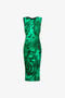 RC Malachite Print Midi Dress RC Malachite Print Midi Dress Green TKT159-LNN06